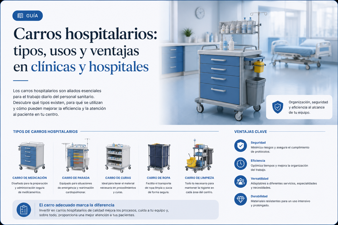 Carros hospitalarios: tipos, usos y ventajas en clínicas y hospitales