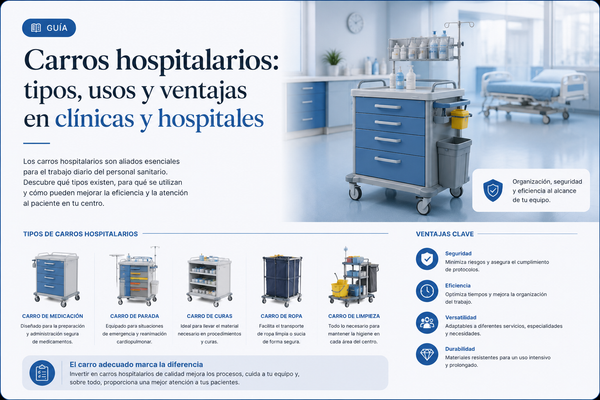 Carros hospitalarios: tipos, usos y ventajas en clínicas y hospitales