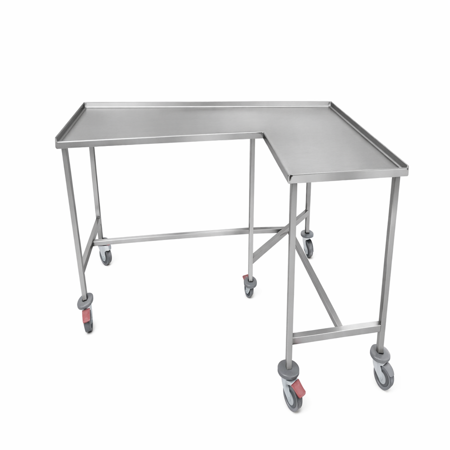 Mesa Hospitalaria en Forma de L Acero Inoxidable | Mobiliario Sanitario Proexel