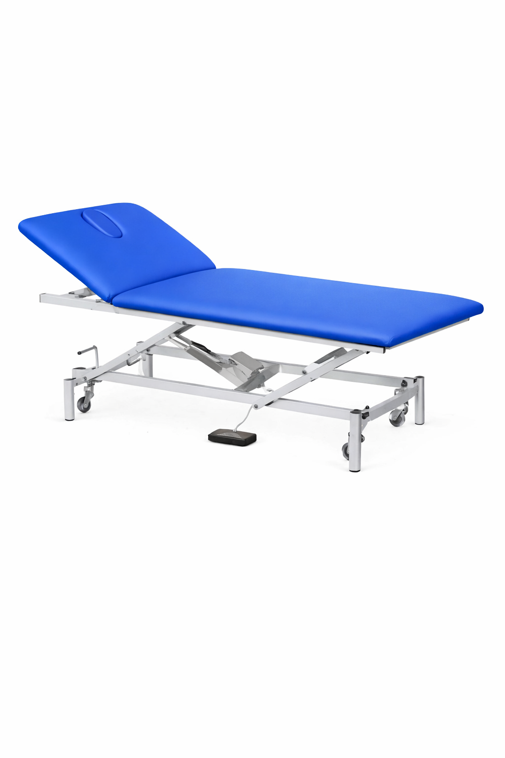 Camillla hidráulica de dos secciones y agujero facial con tapón