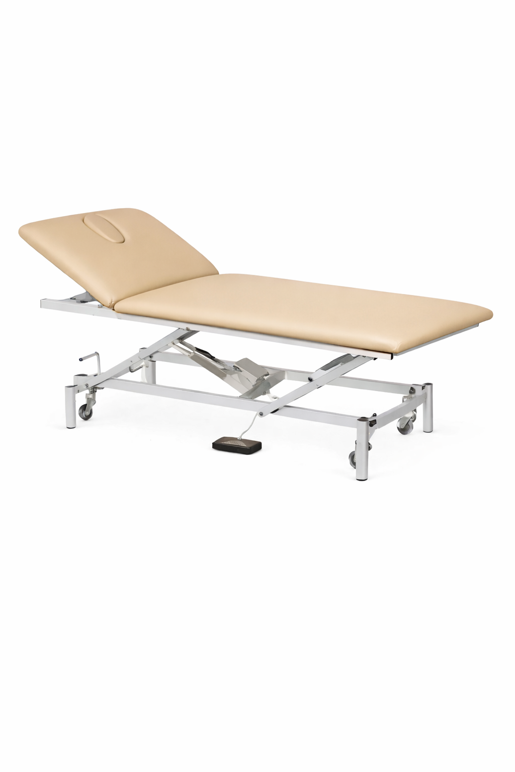 Camillla hidráulica de dos secciones y agujero facial con tapón