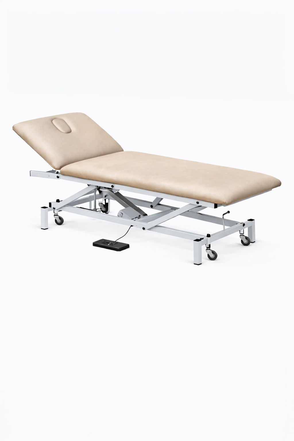 Camilla eléctrica de 2 secciones con posición Trendelemburg mediante sistema manual y pistón gas