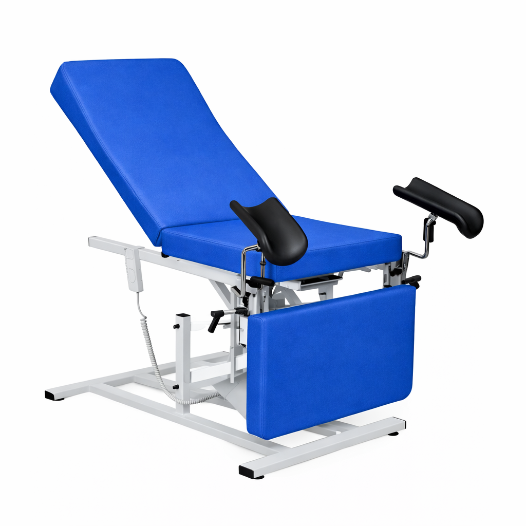 Camilla de ginecología eléctrica con pistón de gas y 3 secciones