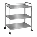 Carro auxiliar de 3 estantes de acero inoxidable