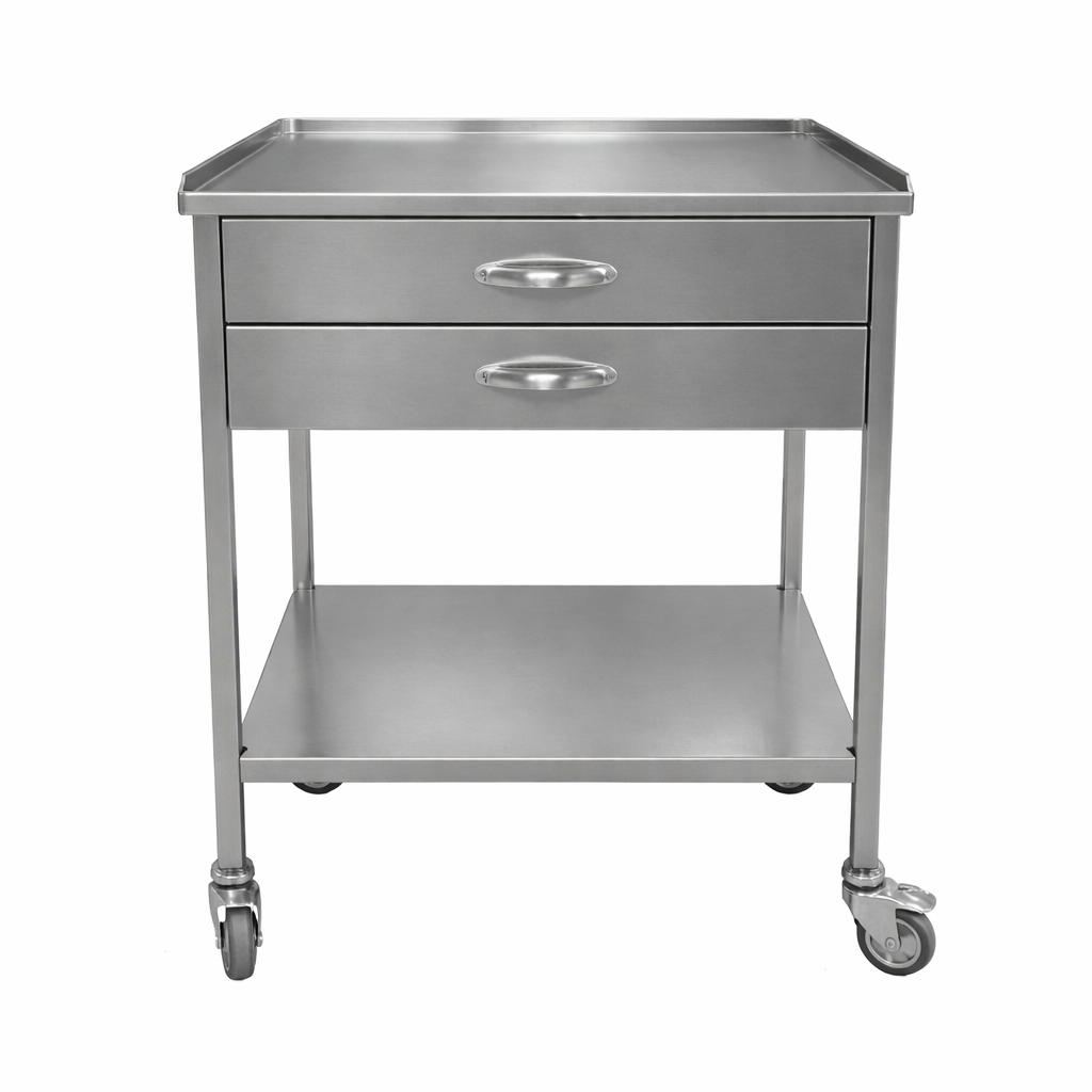 Mesa auxiliar tipo M con 2 cajones