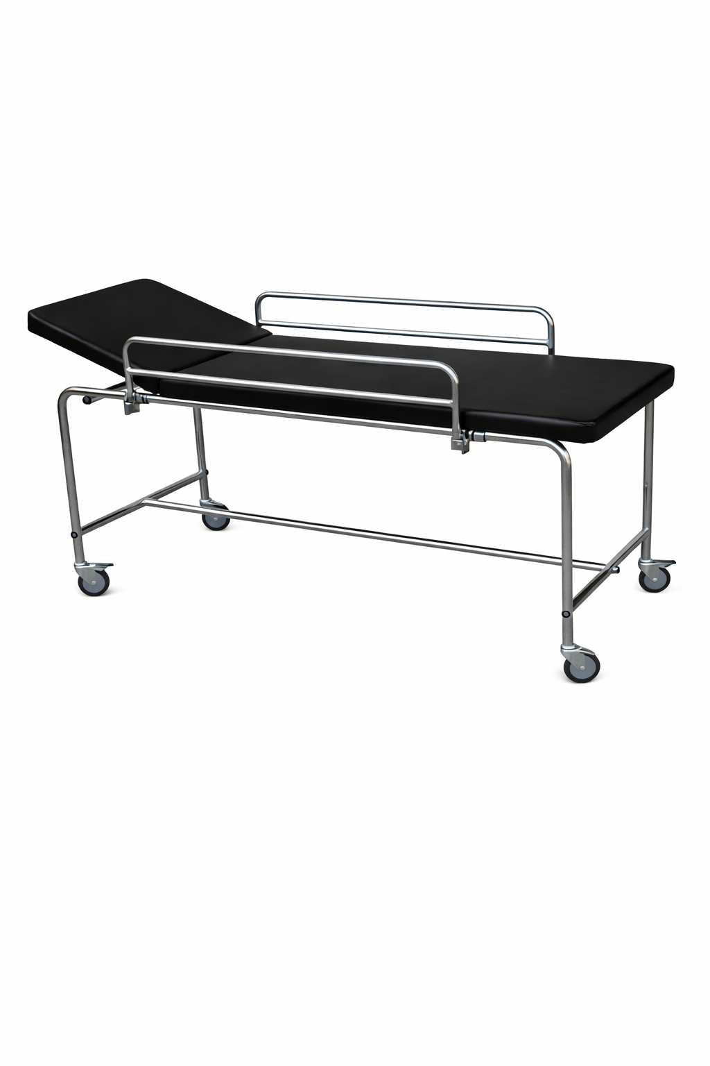 Carro camilla 2 secciones con barandillas y ruedas