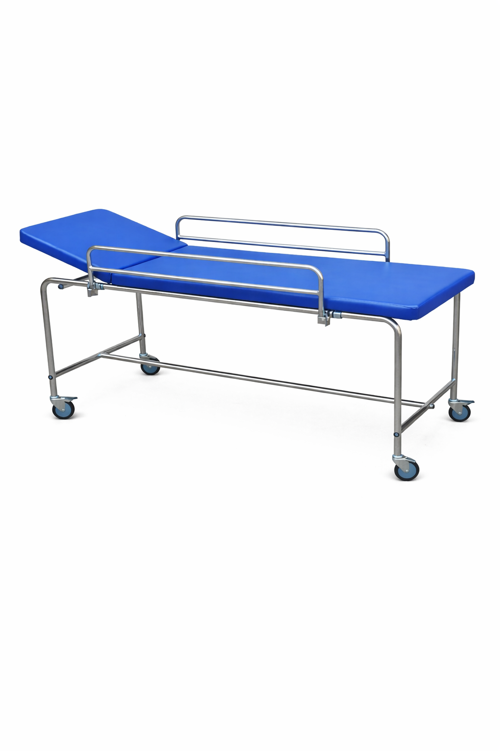 Carro camilla 2 secciones con barandillas y ruedas
