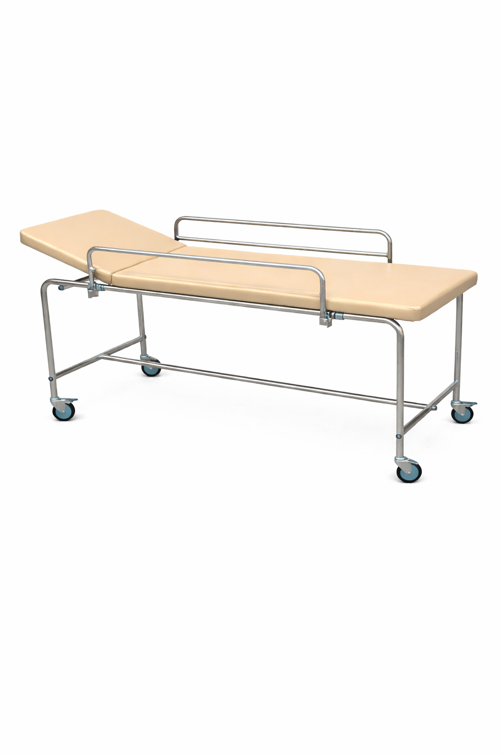 Carro camilla 2 secciones con barandillas y ruedas