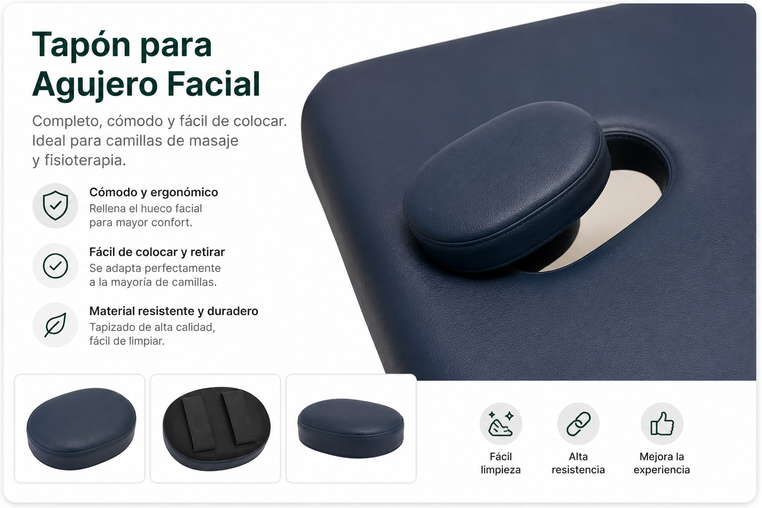 Tapón de Agujero Facial de Recambio para Camillas