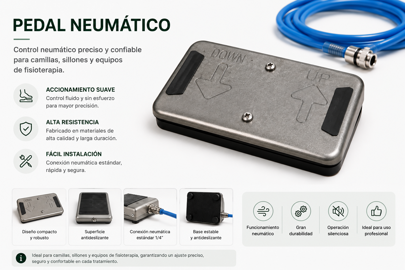 Pedal Neumático de Recambio para Camillas